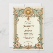 ヴィンテージウェディング招待状フローラアールヌーボー 招待状 (正面)