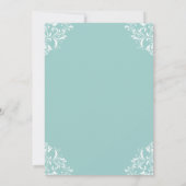 ヴィンテージウェディング招待状 |光のターコイズ-ティール（緑がかった色） 招待状 (裏面)