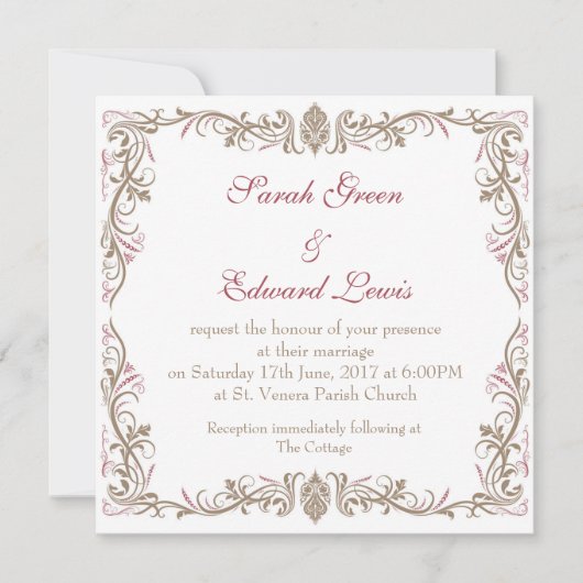 ヴィンテージウェディング招待状 招待状 (正面)