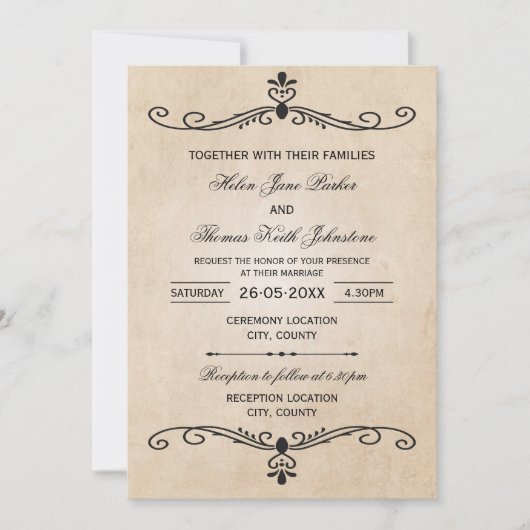 ヴィンテージウェディング招待状 招待状 (正面)