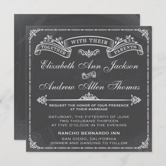 ヴィンテージウェディング招待状 招待状 (正面/裏面)