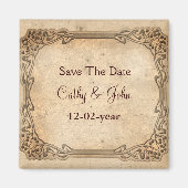 ヴィンテージウェディング日付マグネットを保存 マグネット (正面)