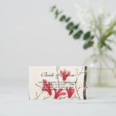 ヴィンテージウェディング日本のピンクマグノリアツリー エンクロージャーカード (スタンド正面)