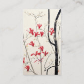 ヴィンテージウェディング日本のピンクマグノリアツリー プレイスカード (裏面)