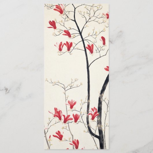 ヴィンテージウェディング日本のピンクマグノリアツリー メニュー (裏面)