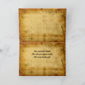 ヴィンテージウェディング日本の竹カリグラフィアート サンキューカード (内部)