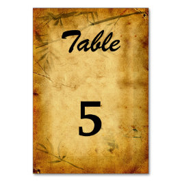 ヴィンテージウェディング日本の竹カリグラフィアート テーブルナンバー