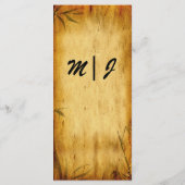 ヴィンテージウェディング日本の竹カリグラフィアート メニュー (裏面)