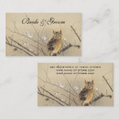 ヴィンテージウェディング日本の、フクロウと梅 エンクロージャーカード (正面/裏面)