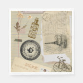 ヴィンテージウェディング紙ナプキン スタンダードランチョンナプキン (正面)