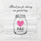 ヴィンテージウェディング素朴な白い木材の国スタイル ワインラベル (シングルラベル)