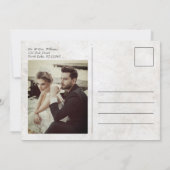 ヴィンテージウェディング結婚サンキューカード新聞 サンキューカード (裏面)