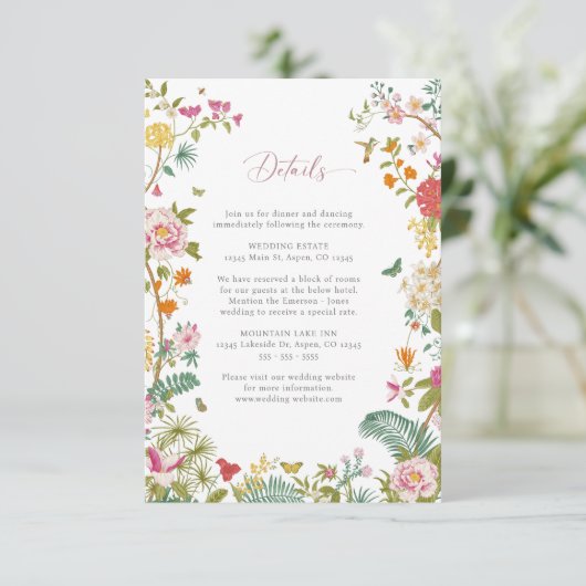 ヴィンテージウェディング詳細カード エンクロージャーカード (スタンド正面)