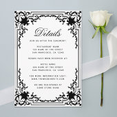 ヴィンテージウェディング詳細白黒 エンクロージャーカード