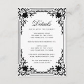 ヴィンテージウェディング詳細白黒 エンクロージャーカード (正面)