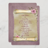 ヴィンテージウェディング金ゴールドスクロール 招待状 (正面/裏面)