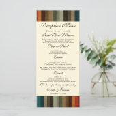 ヴィンテージウェディング　あたたかなオータムストライプパターン メニュー (スタンド正面)