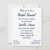 ヴィンテージウェディング、かわいいレトロブライダルシャワーパーティー 招待状 (裏面)