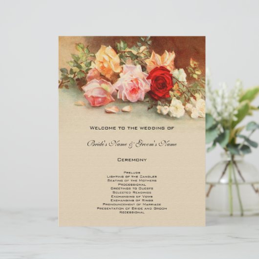 ヴィンテージウェディング、アンティークバラ花はまだ生活 (スタンド正面)