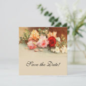 ヴィンテージウェディング、アンティークバラ花はまだ生活 セーブザデート (スタンド正面)