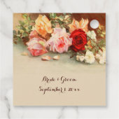 ヴィンテージウェディング、アンティークバラ花はまだ生活 フェイバータグ (裏面)