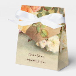 ヴィンテージウェディング、アンティークバラ花はまだ生活 フェイバーボックス