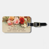 ヴィンテージウェディング、アンティークバラ花はまだ生活 ラゲッジタグ (正面横)