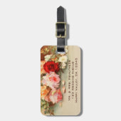 ヴィンテージウェディング、アンティークバラ花はまだ生活 ラゲッジタグ (正面縦)