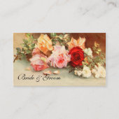 ヴィンテージウェディング、アンティークバラ花はまだ生活 名刺 (正面)