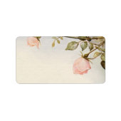 ヴィンテージウェディング、アンティークピンクローズガーデンフラワー ラベル (正面)