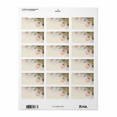 ヴィンテージウェディング、アンティークピンクローズガーデンフラワー ラベル (フルシート)