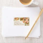 ヴィンテージウェディング、アンティークピンクローズフラワーズフローラ ラベル (インサイチュ)