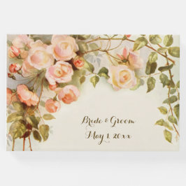 ヴィンテージウェディング アンティークピンクローズフラワー ゲストブック