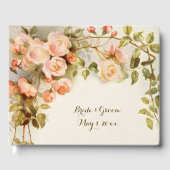 ヴィンテージウェディング アンティークピンクローズフラワー ゲストブック (正面)