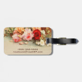 ヴィンテージウェディング アンティークローズの花 静物 ラゲッジタグ (裏面横)