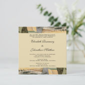 ヴィンテージウェディング, アーストーンカラー, キュビズムアート 招待状 (スタンド正面)