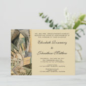 ヴィンテージウェディング, アーストーンカラー, キュビズムアート 招待状 (スタンド正面)