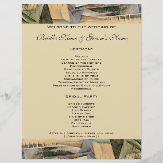 ヴィンテージウェディング、アーストーンカラー、キュービズム美術 (正面)