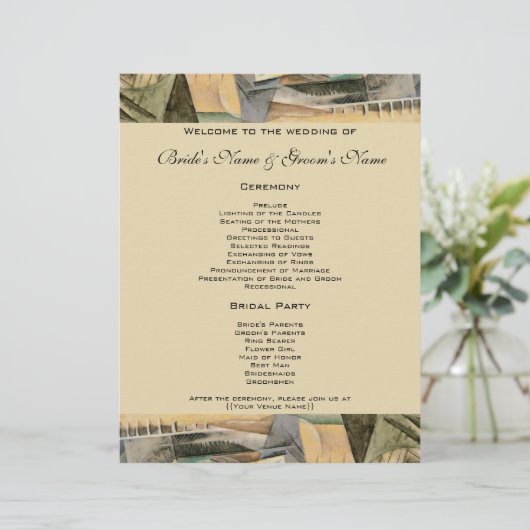 ヴィンテージウェディング、アーストーンカラー、キュービズム美術 (スタンド正面)