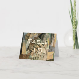 ヴィンテージウェディング、アーストーンカラー、キュービズム美術 サンキューカード