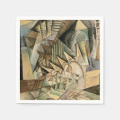 ヴィンテージウェディング、アーストーンカラー、キュービズム美術 スタンダードカクテルナプキン (正面)