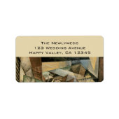 ヴィンテージウェディング、アーストーンカラー、キュービズム美術 ラベル (正面)