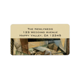 ヴィンテージウェディング、アーストーンカラー、キュービズム美術 ラベル