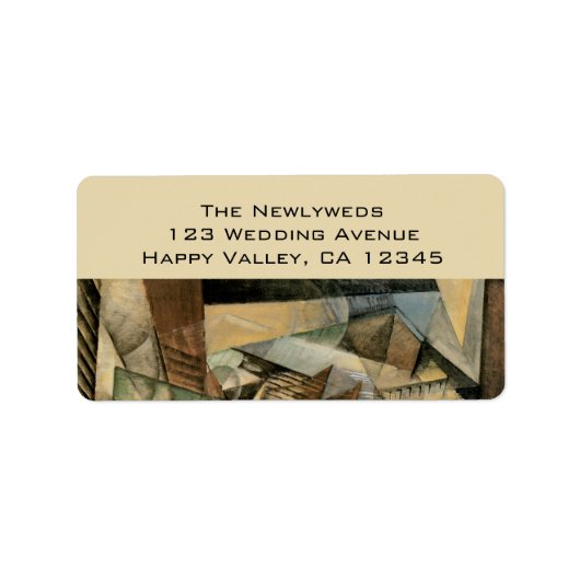 ヴィンテージウェディング、アーストーンカラー、キュービズム美術 ラベル (正面)