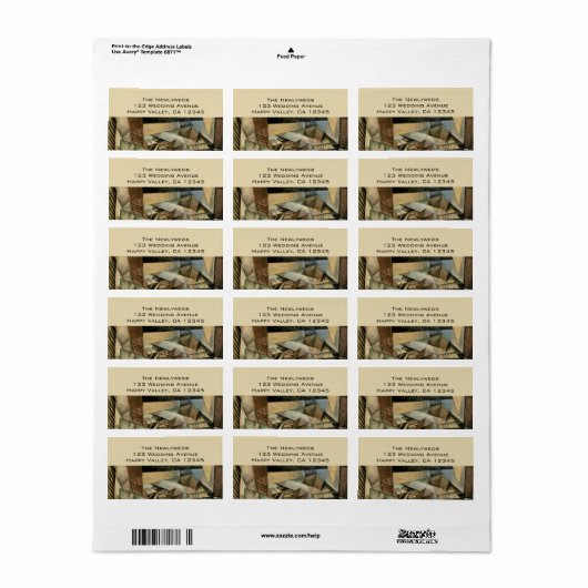 ヴィンテージウェディング、アーストーンカラー、キュービズム美術 ラベル (フルシート)