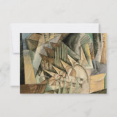 ヴィンテージウェディング、アーストーンカラー、キュービズム美術 出欠カード (裏面)