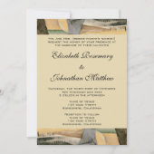 ヴィンテージウェディング、アーストーンカラー、キュービズム美術 招待状 (正面)