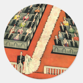 ヴィンテージウェディング、アートデコの新婦と新郎の新婚 ラウンドシール