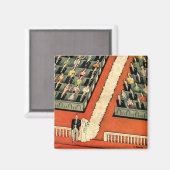 ヴィンテージウェディング、アートデコの花嫁と新郎の新婚 マグネット (正面/裏面)