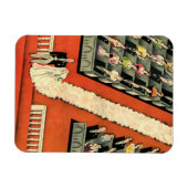 ヴィンテージウェディング、アートデコの花嫁と新郎の新婚 マグネット (横)